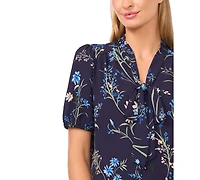 CeCe Women's V-Neck Bow Tie Shirred Top