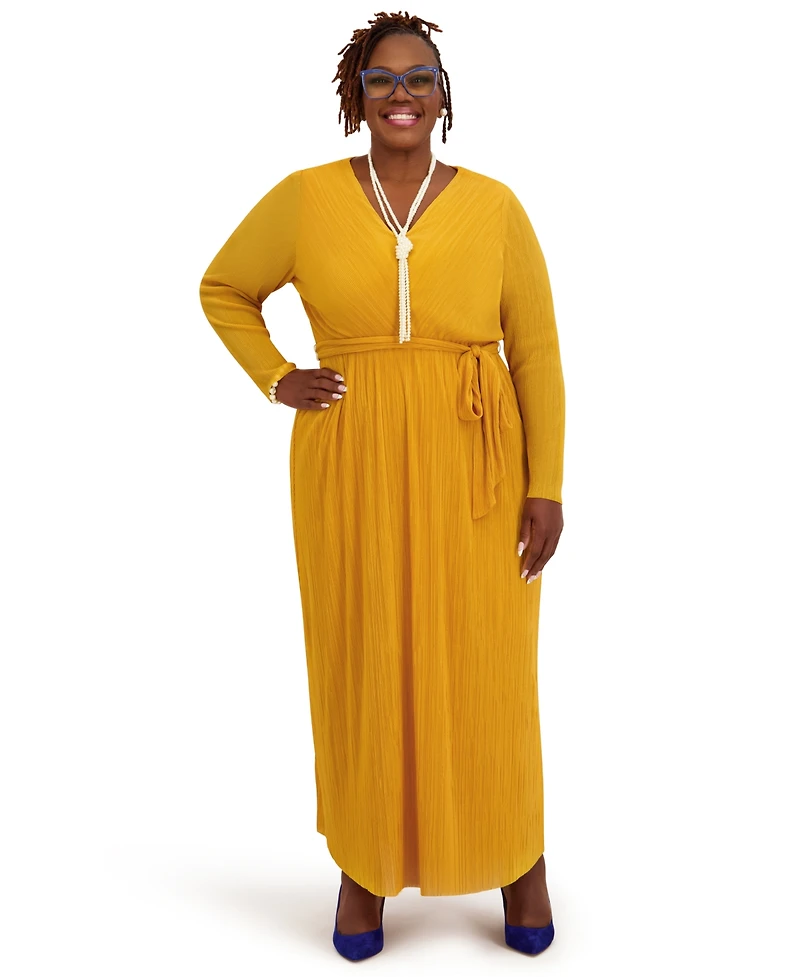 Kasper Women's V-Neck Long-Sleeve Dress