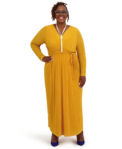 Kasper Women's V-Neck Long-Sleeve Dress