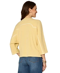 Democracy Petite 3/4-Sleeve Crewneck Knit Top