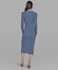 Karl Lagerfeld Paris Women's Long Sleeves Bodycon Dress