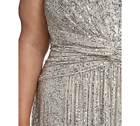 Eliza J Plus Size Social-Sequin V-Neck Dress