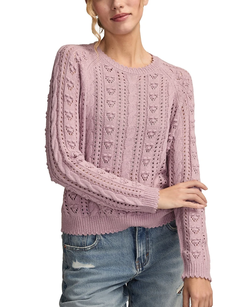 Lucky Brand Women's Pointelle Crewneck Sweater