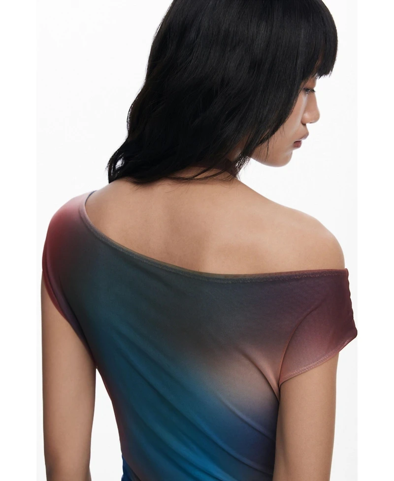 Desigual Women's Draped with Irregular Neckline Dress