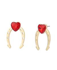 Betsey Johnson Faux Stone Horseshoe Stud Earrings