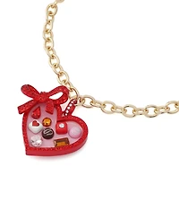 Betsey Johnson Faux Stone Love Spell Heart Chocolate Box Pendant Necklace