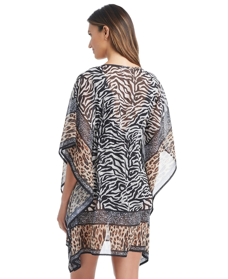 Bleu by Rod Beattie Women's What's The Mix Printed Caftan Swim Cover-Up