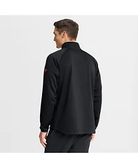 Fanatics Men's Black Carolina Hurricanes Authentic Pro Tonal Rink Raglan Quarter-Zip Pullover Hoodie