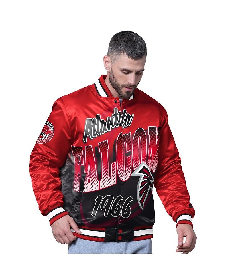Starter Men's Red Atlanta Falcons Pass Rush Varsity Full-Snap Jacket