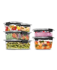 Rubbermaid Brilliance 12-Pc. Round and Rectangular Leak Proof Food Storage Containers