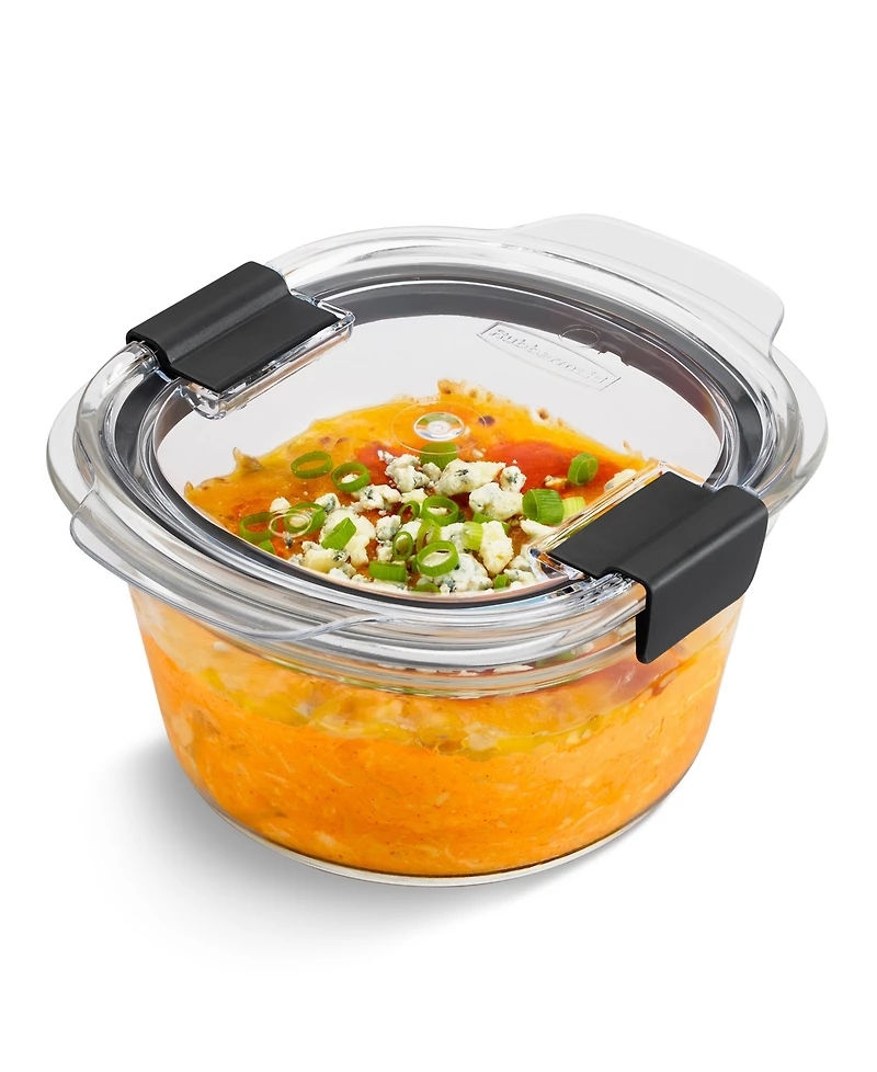 Rubbermaid Brilliance 2.9-Cup Glass Round Leak Proof Food Storage Container