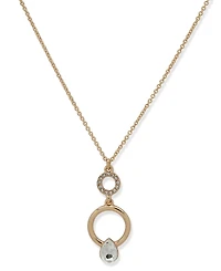 Dkny Crystal Pear Stone Pendant Necklace