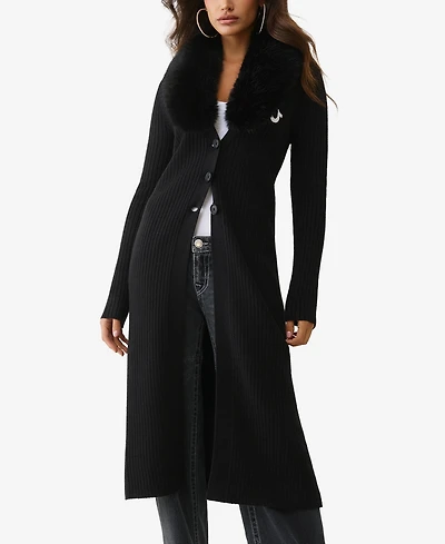 True Religion Women's polyester Duster Cardigan