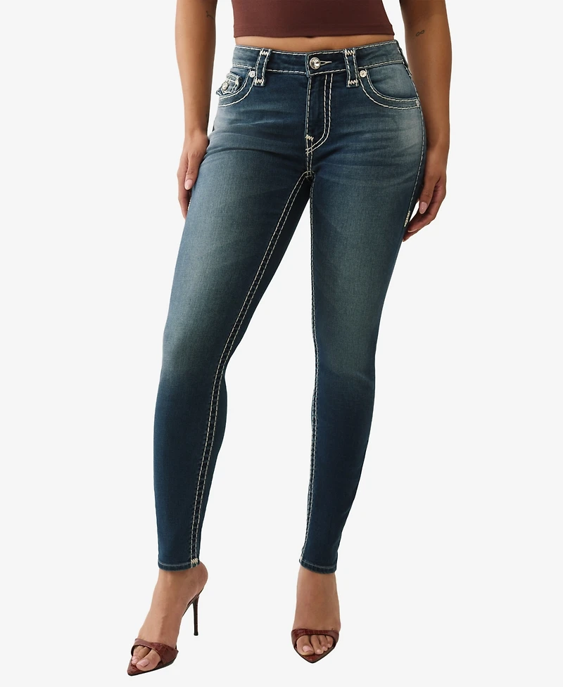 True Religion Women's Jennie Skinny Flap Super T Jeans