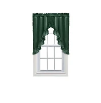 Ellis Curtain Ellis Stacey 1.5" Rod Pocket High Quality Fabric Solid Color Window Ruffled Swag 60"x38" Harvest