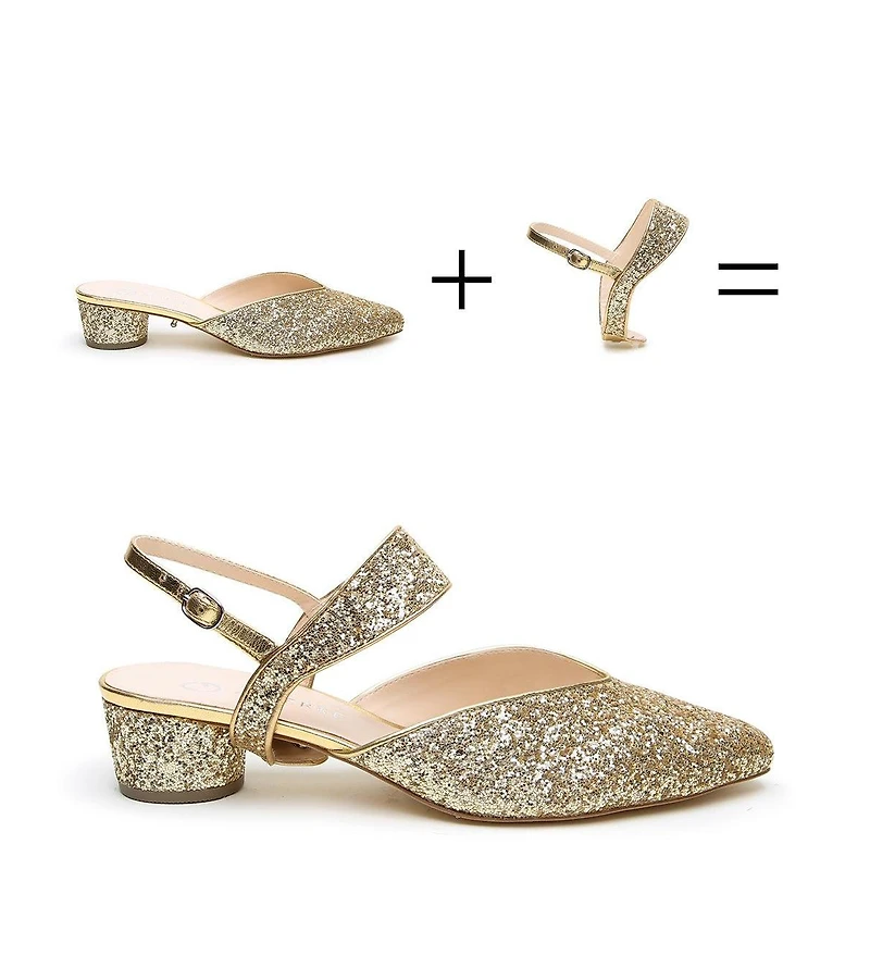 Alterre Women's Gatsby Glitter Elsie Customizable V Slide