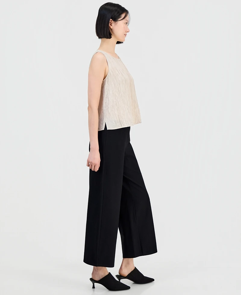 Eileen Fisher Women's Cotton Terry Wide Ankle Pants