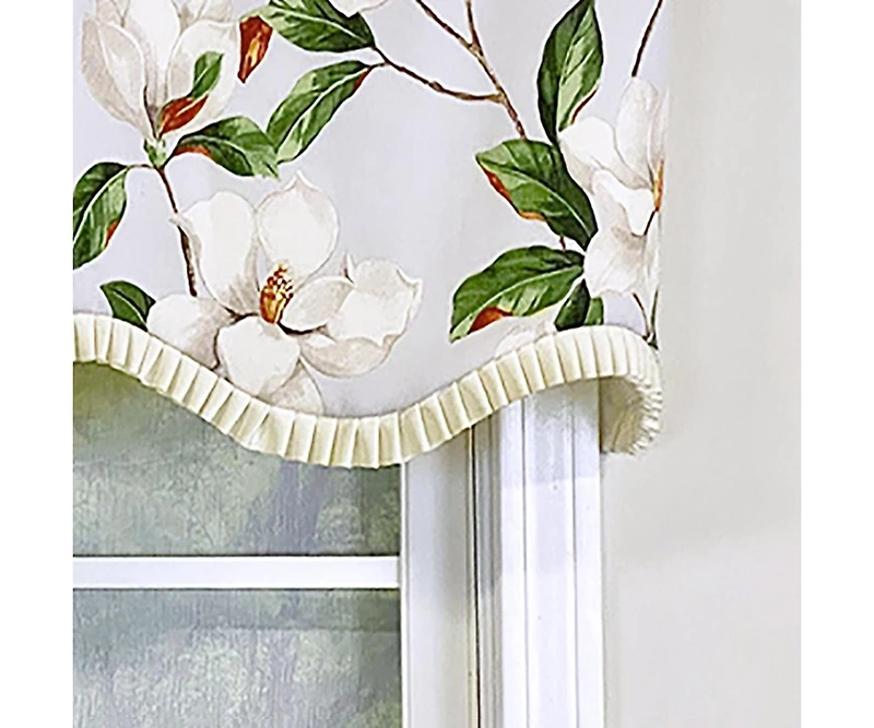 Rlf Home Magnolia Ruffled Provance Valance 3inch Rod Pocket