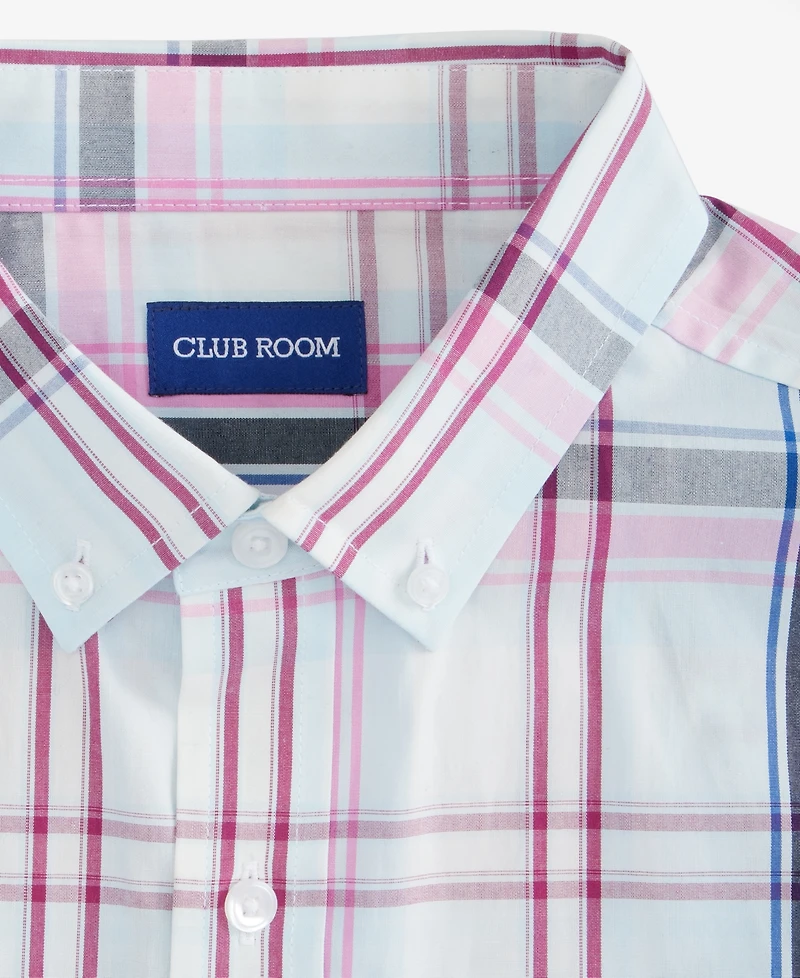 Club Room Men's Ian Plaid Poplin Short-Sleeve Shirt, Macy's Exclusive