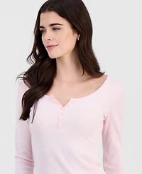 Hippie Rose Juniors' Scoop-Neck Long-Line Henley Top