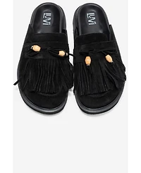 Forever & Always Shoes Women's Carol Tassel Leather Mule