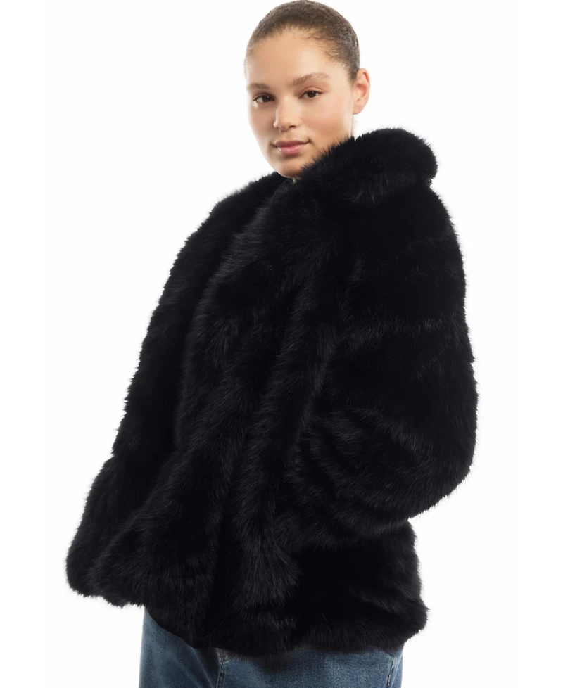 June + Vie Women's Faux Fur Coat