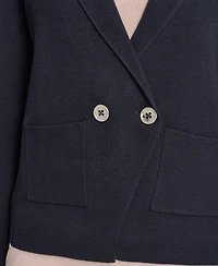 Tommy Hilfiger Women's Double Breasted Peak Lapel Sweater Jacket