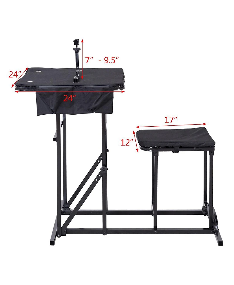 Sugift Foldable Shooting Bench with Adjustable Height Table