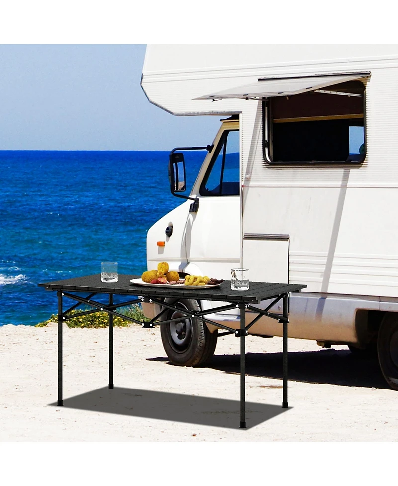 Sugift Aluminum Camping Table for 4-6 People with Carry Bag