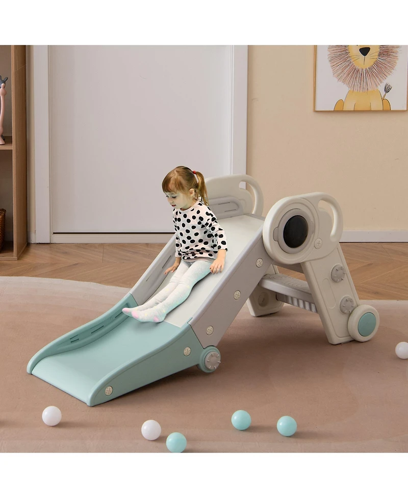 Skonyon 2-in-1 Toddler Slide with Astronaut Design, Foldable Indoor Climber