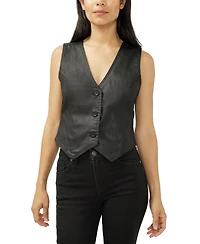 Silver Jeans Co. Women's Black Coated Denim Vest
