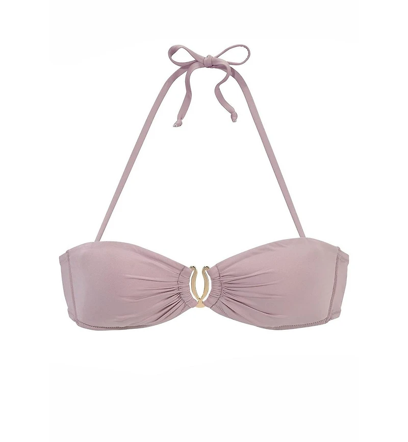 Lascana Women's Ruched Bandeau Bikini Swimsuit Top Bra Sizing