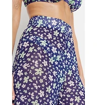 Lscn by Lascana Women's Floral Sheer Cover up Beach Dress Pants