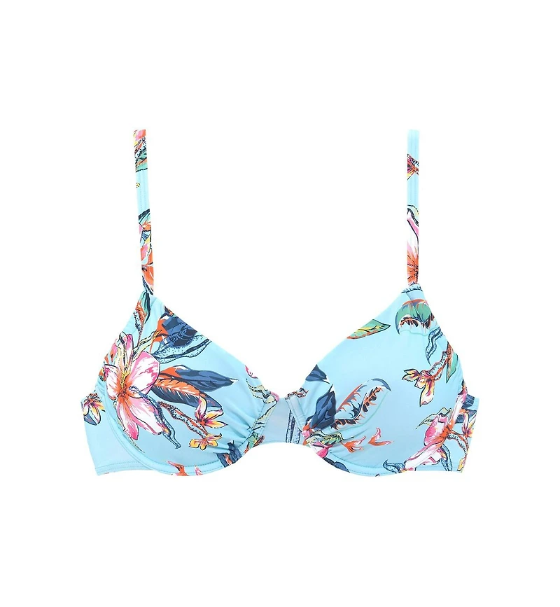 Lascana Women's Hibiscus Print Underwire Bikini Swimsuit Top Bra Sizing