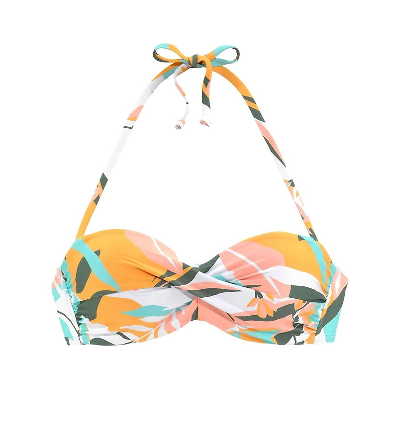 Lascana Women's Mix Print Bandeau Bikini Swimsuit Top Bra Sizing