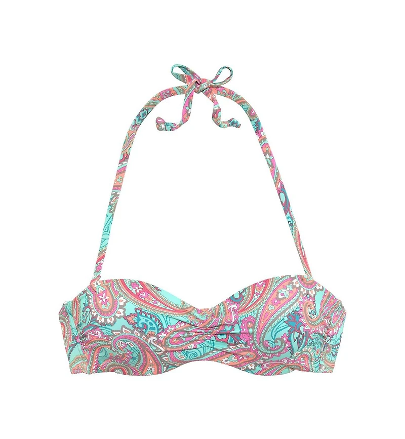 Lascana Women's Paisley Print Bandeau Bikini Swimsuit Top Bra Sizing