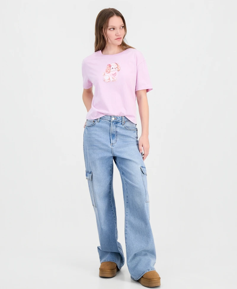 Rebellious One Juniors' Puppy Love Short-Sleeve T-Shirt