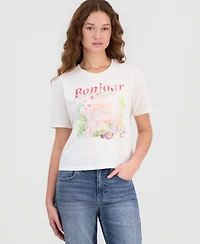 Rebellious One Juniors' Bonjour Graphic T-Shirt