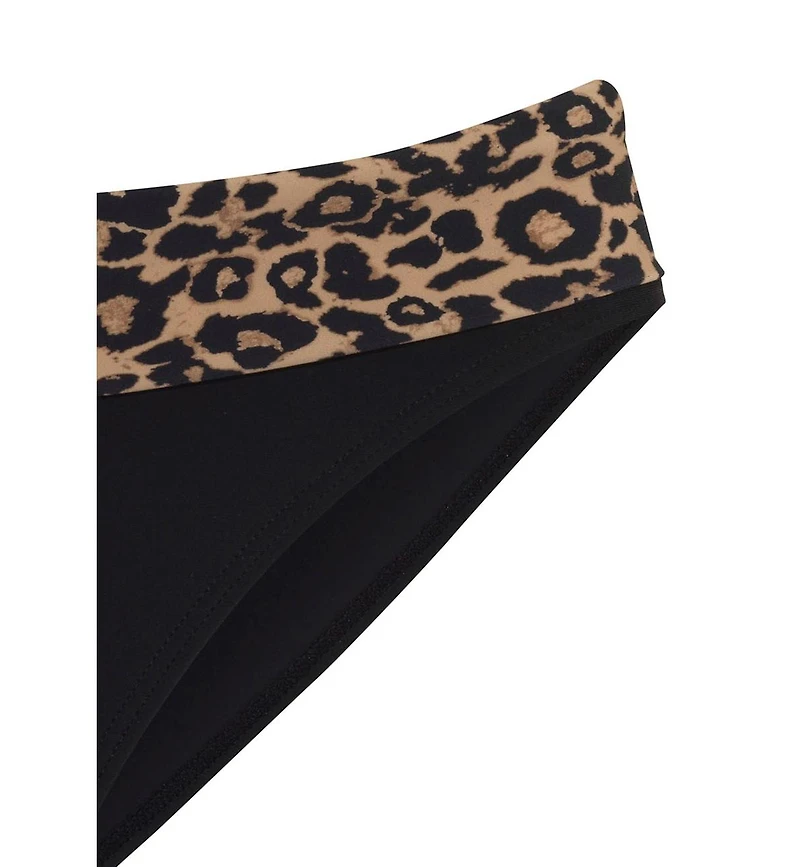 Lascana Women's Leopard Cheetah Fold Over Bikini Swimsuit Bottom