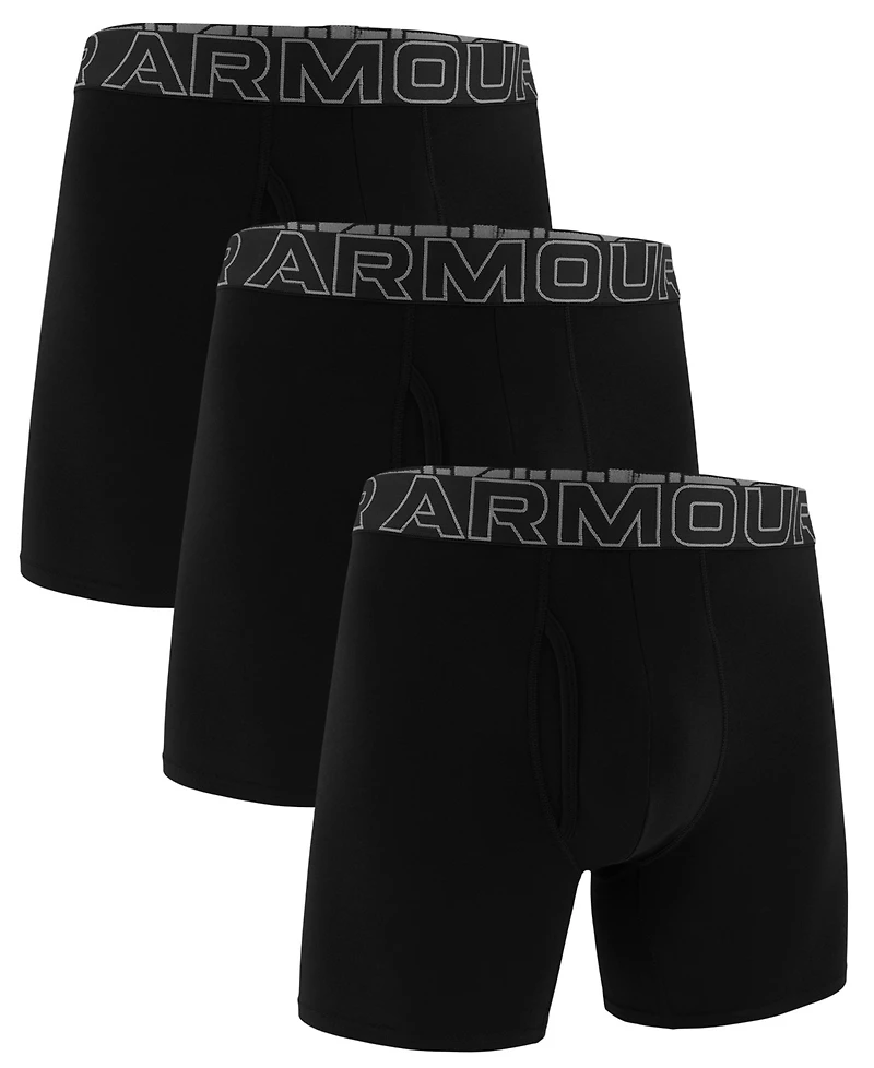 Under Armour Men's 3-Pack Cotton Performance Solid 6" Boxer Briefs