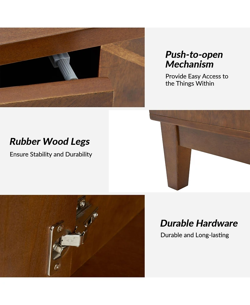 Abraham Mid-century 60" Solid Wooden Legs Sideboard