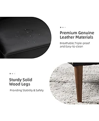 Casio 28.5" Wide Genuine Leather Barrel chair