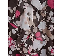 Tommy Hilfiger Women's Floral Ruffle Placket Top