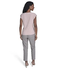 Tommy Hilfiger Women's Floral Clip Draped Crewneck Top