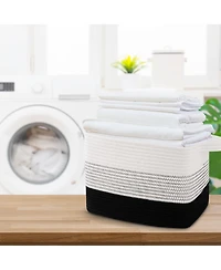 Cheer Collection Set of 3 Woven Cotton Rope Storage Baskets – Soft, Durable, Machine Washable