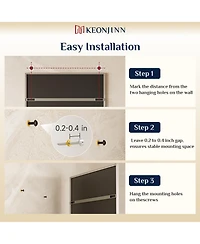 Keonjinn Inch Brushed Nickel Bathroom Vanity Mirror Metal Framed Over Sink Wall Mirror Horizontal/Vertical