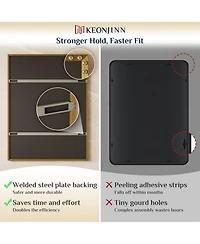 Keonjinn 30x36 Inch Brushed Gold Bathroom Vanity Mirror Metal Framed Over Sink Wall Mirror Horizontal/Vertical