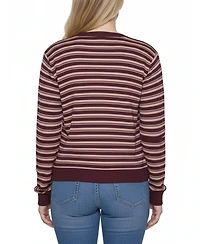 Ny Collection Petite Long Sleeve Ribbed Cardigan Sweater