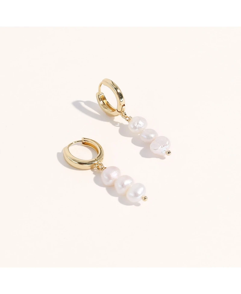 Joey Baby Freshwater Pearl Drop Hoop Earrings