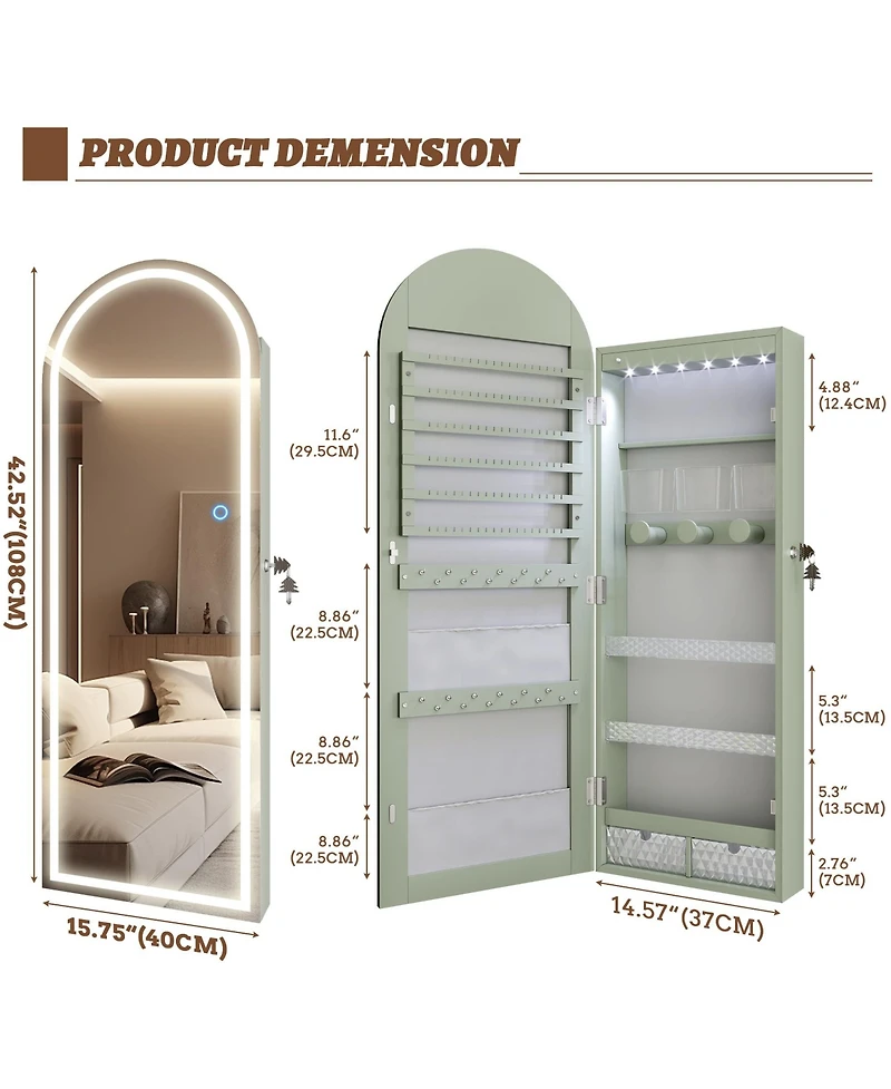 Vlsrka Rgb Led Full Length Mirror